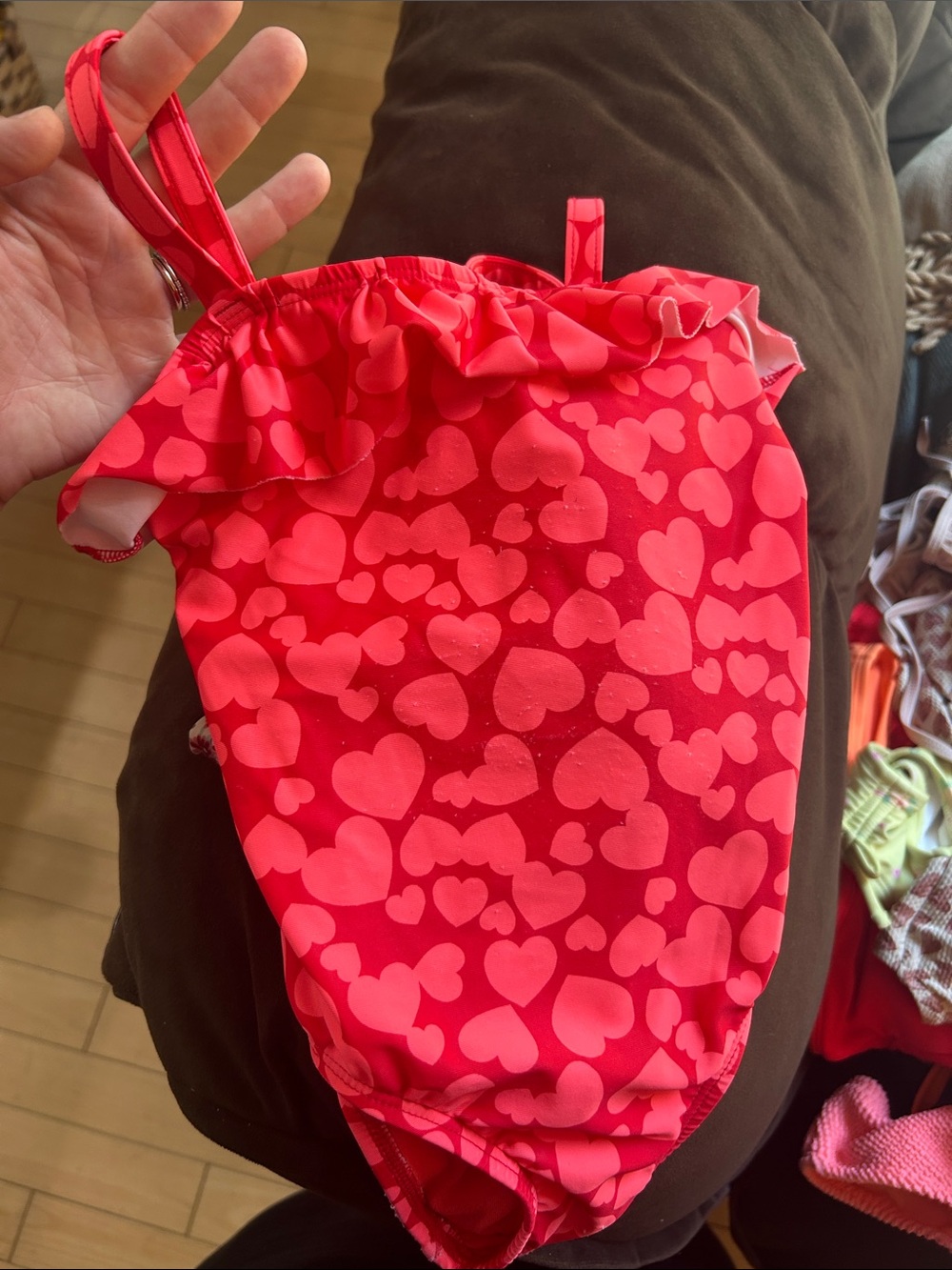 GAP Bright Pink Heart One-Piece Swimsuit 3t